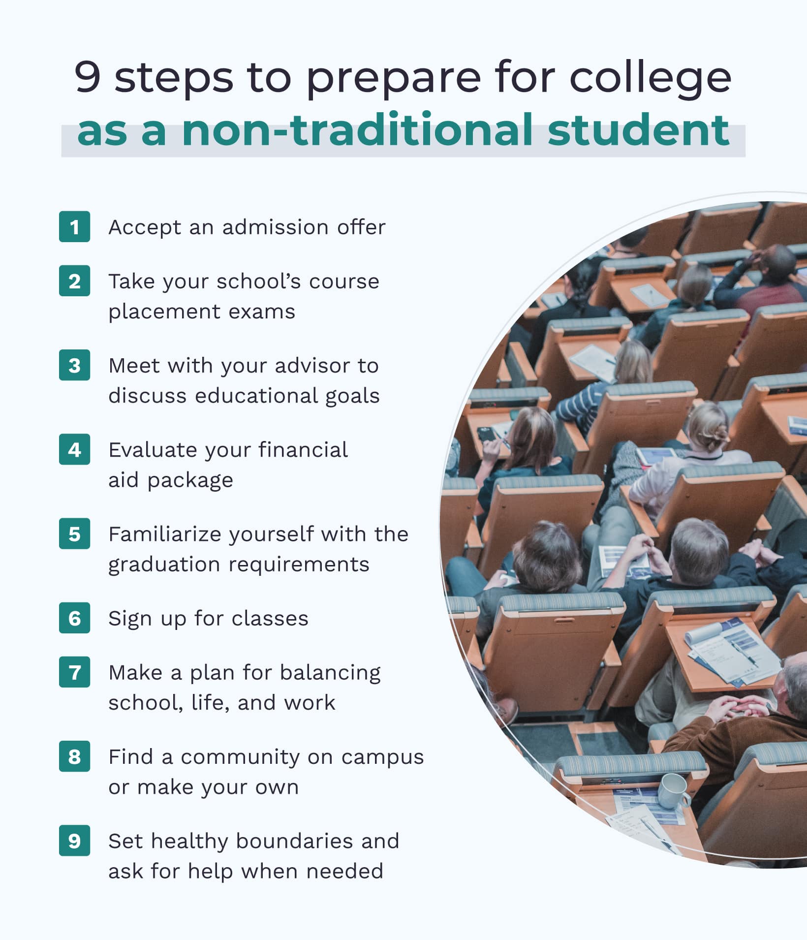 Nine steps non-traditional students can take to prepare for college